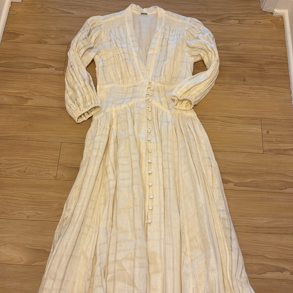 Cult Gaia Ivory Long Sleeve Dress